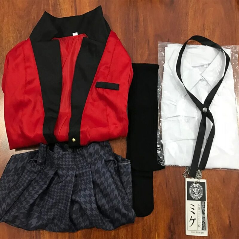 أزياء أنيمي Kakegurui Yumeko التأثيرية زي جابامي الموحد بدلة تنورة هالوين كرنفال ملابس الكبار والأطفال