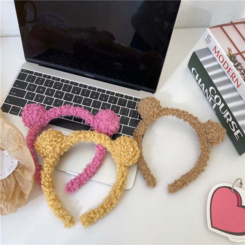 جديد بنات لطيف الدببة الضخمة آذان أرنب عقال الخريف الشتاء رئيس هوب الكرتون الفتيات طفل Hairband غطاء الرأس إكسسوارات الشعر