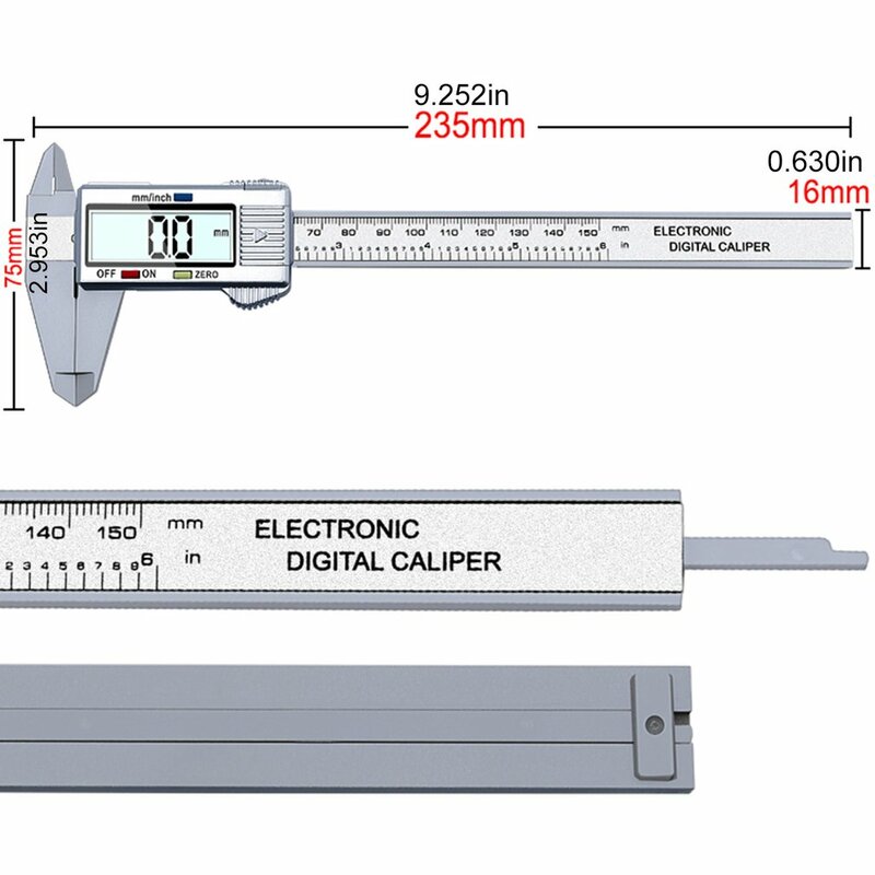 0-150 مللي متر LCD 150 مللي متر الرقمية الإلكترونية ألياف الكربون الورنية الفرجار مقياس ميكرومتر نموذج الدقة الورنية الفرجار