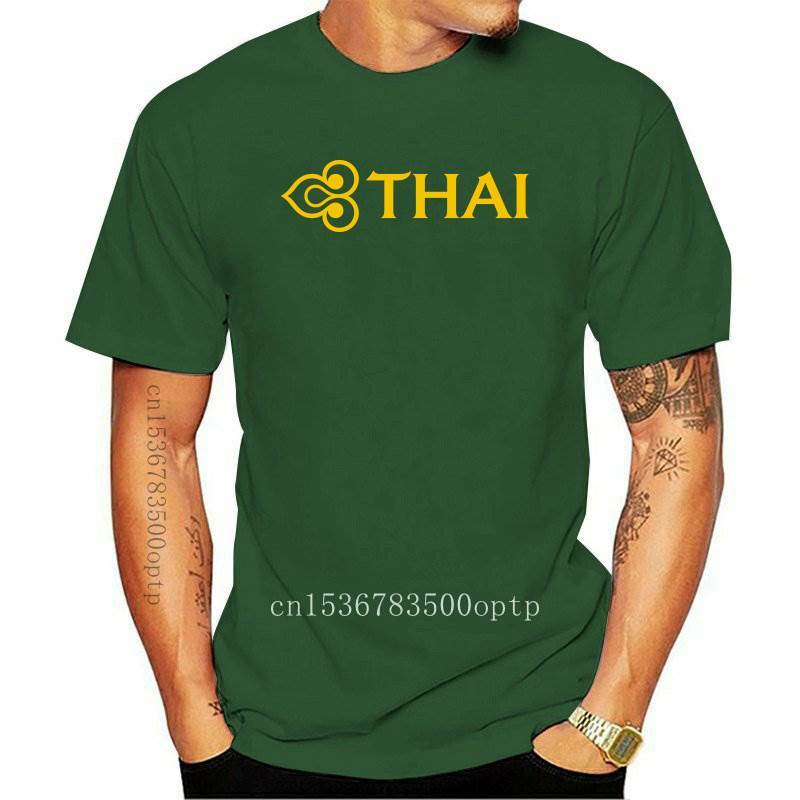 جديد التايلاندية الخطوط الجوية Vintage شعار التايلاندية الطيران الطيران تي شيرت