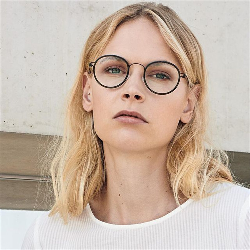 2022 جديد الدنمارك التيتانيوم النظارات الإطار الرجال النساء بدون مسامير النظارات خفيفة الرجعية مستديرة النظارات البصرية اليدوية مصمم #5