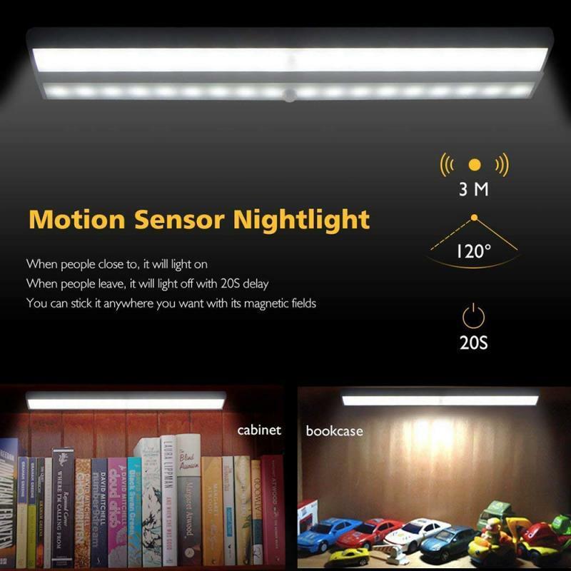 Plutus-Quinn LED ضوء الليل محس حركة USB اللاسلكية قابلة للشحن ليلة مصباح للمطبخ خزانة خزانة مصباح غرفة الممر