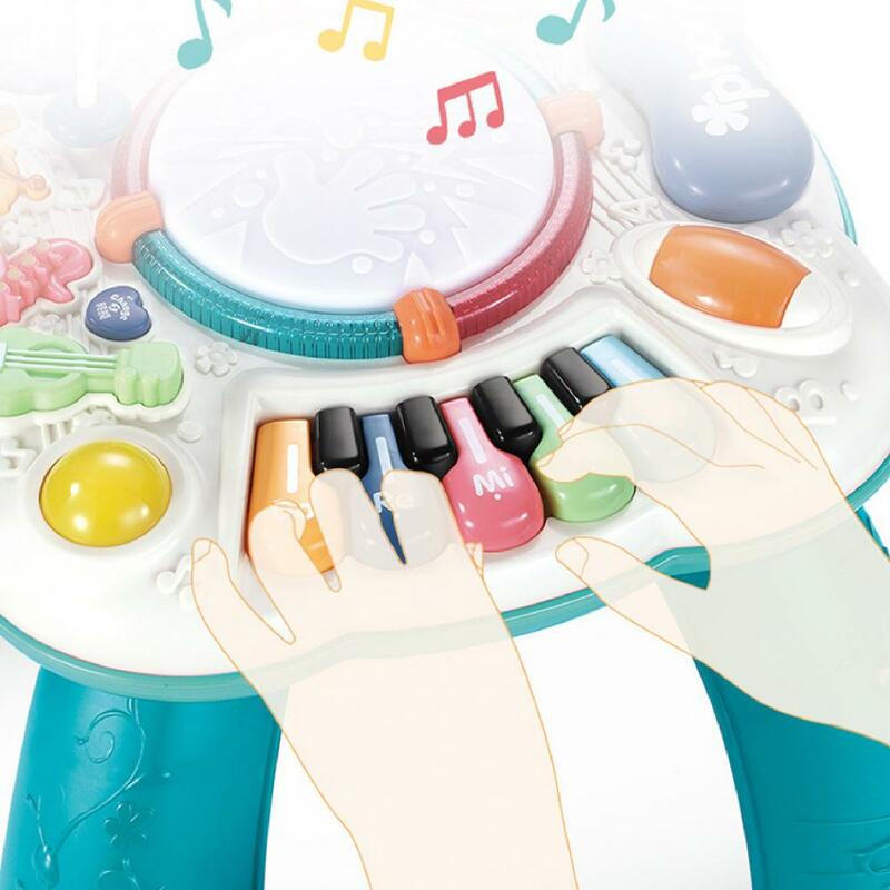 طفل منضدة ألعاب متعددة الأغراض مثيرة للاهتمام المؤثرات الصوتية البيانو ألعاب الأطفال تعلم طاولة موسيقية للمنزل