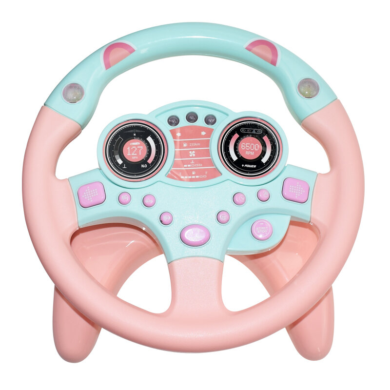 الكهربائية محاكاة عجلة القيادة لعبة مع ضوء الصوت الطفل الاطفال الموسيقية التعليمية Copilot عربة عجلة القيادة الصوتية اللعب