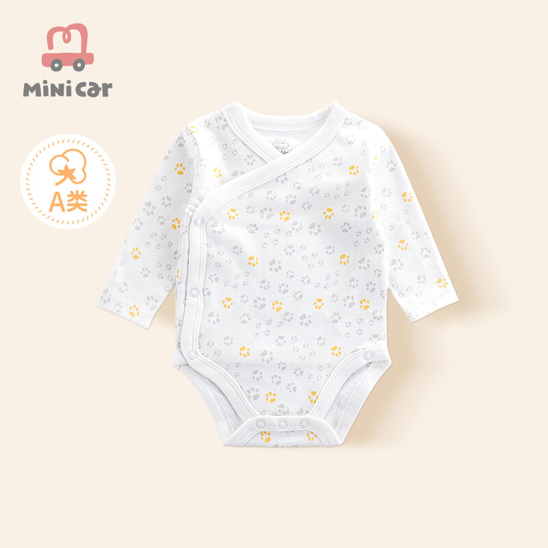 Minicar الوليد الطفل بذلة طفل الربيع والخريف 100 قميص قطني بكم طويل قطعة واحدة رومبير