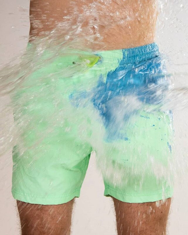 السحرية لقاء المياه تغيير لون شورتات للبحر الرجال سراويل للسباحة ملابس السباحة سريعة الجافة الاستحمام السراويل الصيف تصفح بانت 2021