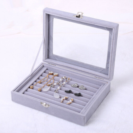 الفانيلا المحمولة صندوق مجوهرات المنزل السفر الأساسية الدائري أقراط مجوهرات صندوق تخزين علب الهدايا للمجوهرات