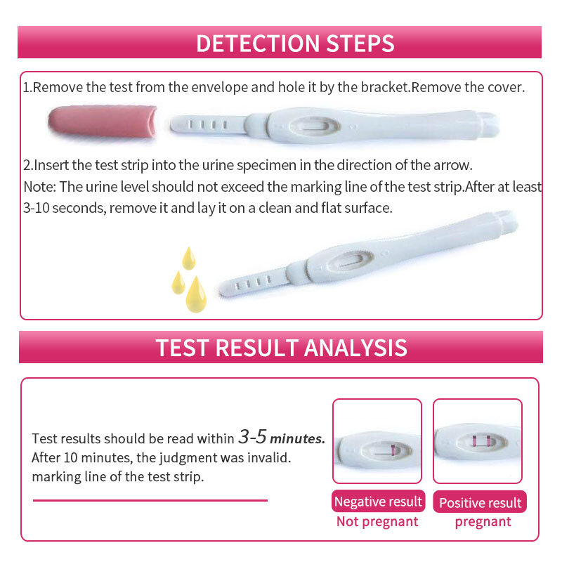 بالموجات فوق الصوتية اختبار الحمل مجموعة Hcg الحوامل عصا 5 قطعة سريعة سريعة موثوقة الحمل التنبؤ اشرطة الفحص