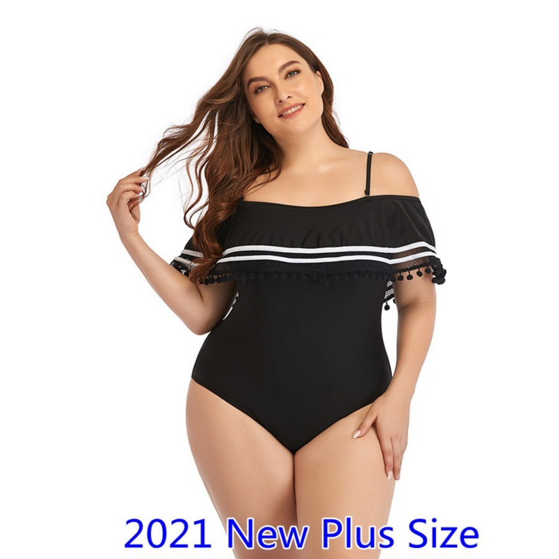 نساء مثير حجم كبير ملابس السباحة قطعة واحدة كبيرة كبيرة الحجم ملابس السباحة الأسود سباحة لباس سباحة ملابس الشاطئ للإناث الأحمر 2021