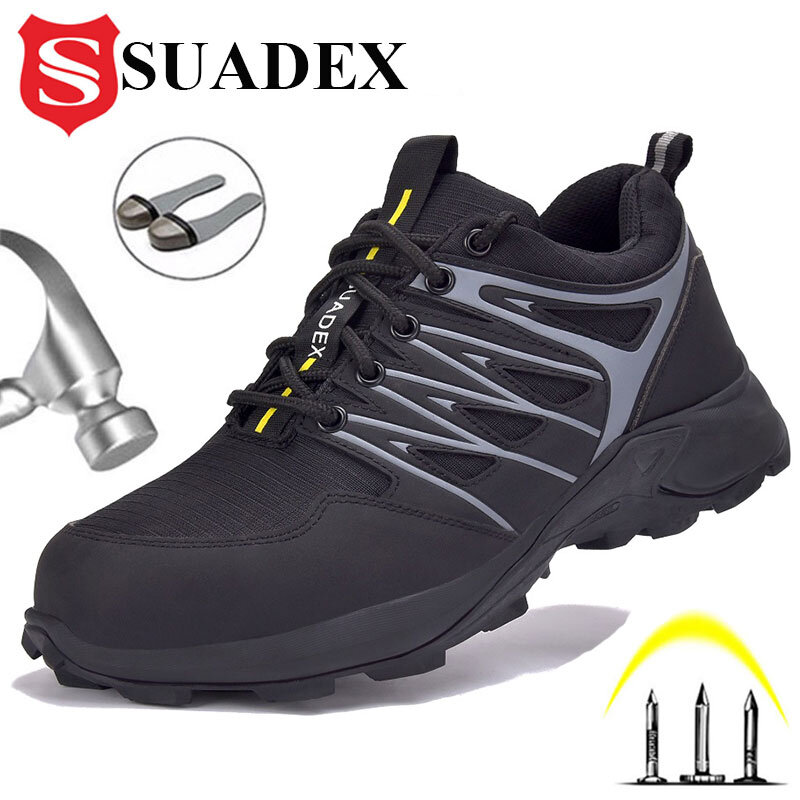 SUADEX 2022 جديد الرجال أحذية عمل أحذية أمان التمهيد غطاء صلب لأصبع القدم مكافحة تحطيم مكافحة ثقب في الهواء الطلق رياضي واقية أحذية رياضية