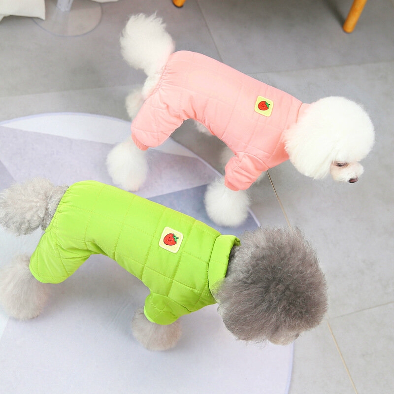 ملابس الخريف والشتاء الكلب مناسبة للكلاب الصغيرة تيدي ملابس الحيوانات الأليفة أربعة أرجل دافئ موضة الكلب سترة
