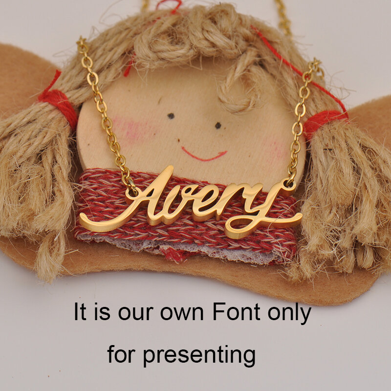 Avery مخصص اسم قلادة مخصصة قلادة المختنق جواهر ذات طابع شخصي هدية للنساء بنات صديق عيد الميلاد الحاضر #5