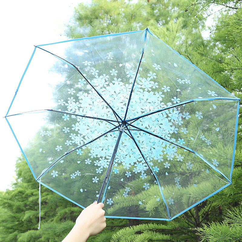 الإبداعية مظلة شفافة مظلة أوتوماتيكية يندبروف زهرة المتناثرة اللون البتلة مظلة من الشمس