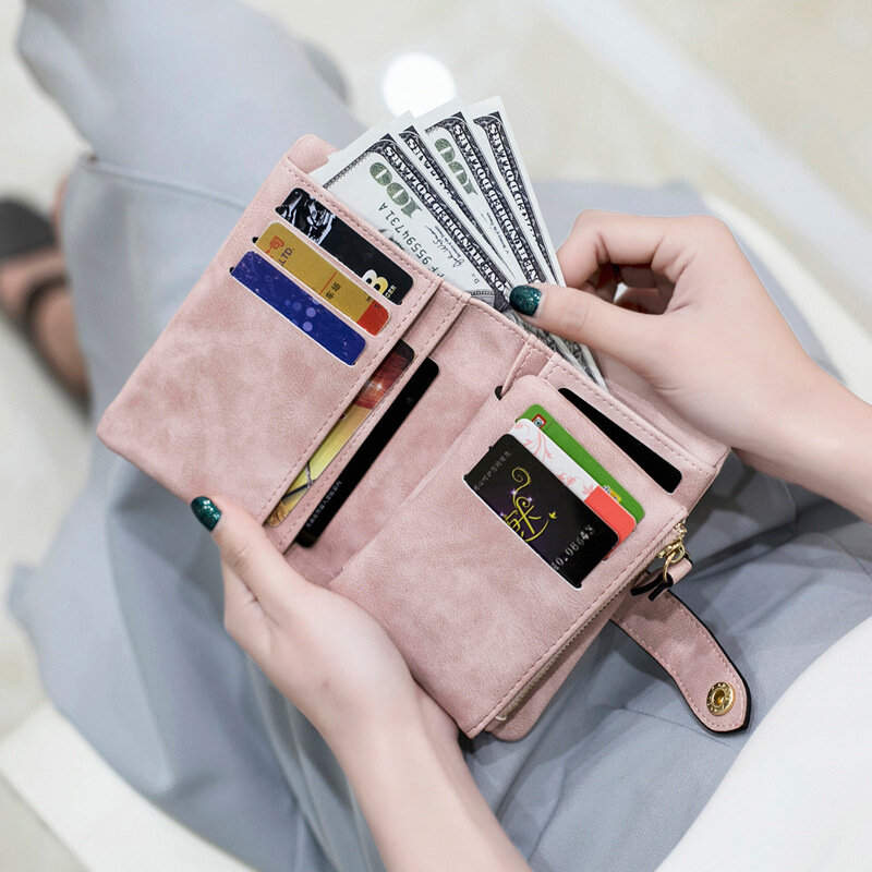 محفظة نسائية محفظة جلدية 2020 ماتي محفظة قصيرة كارتيرا موهير لطيف ثلاثي أضعاف محفظة متعددة بطاقة الإناث