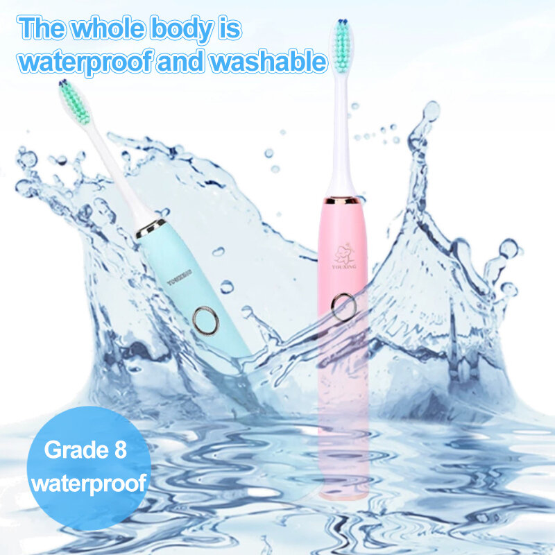 IPX 8 مقاوم للماء فرشاة الأسنان الكهربائية للكبار الذكية المغناطيسي تعليق فرشاة أسنان سونيك 2000mah USB تهمة فرشاة أسنان Brochas