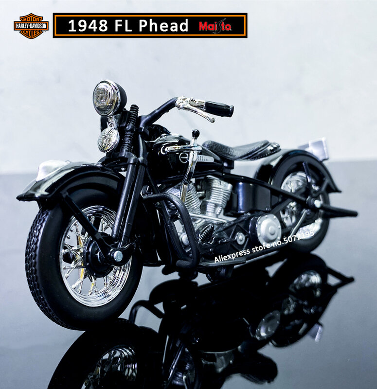 جديد 1:18 هارلي ديفيدسون 1948 Fl Phead سبيكة دييكاست نموذج دراجة نارية عملي لعبة للأطفال هدايا لعبة جمع