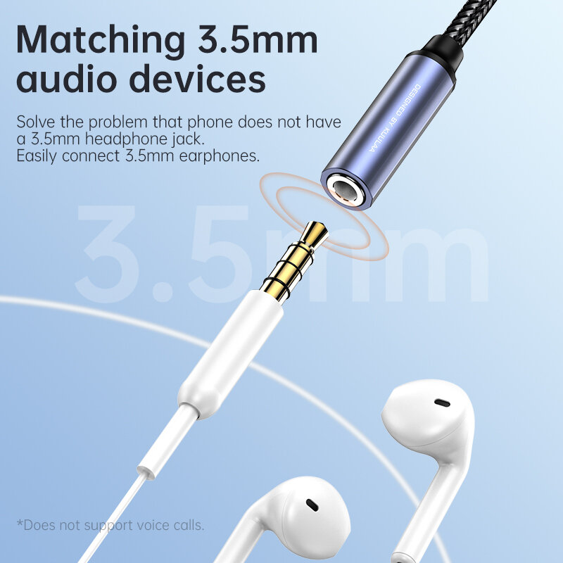 كولا كابل صوتي لهواتف iPhone, محول صوتي مساعد، لسماعات الأذن، مصمم لأجهزة ios، ذو حجم 3.5mm