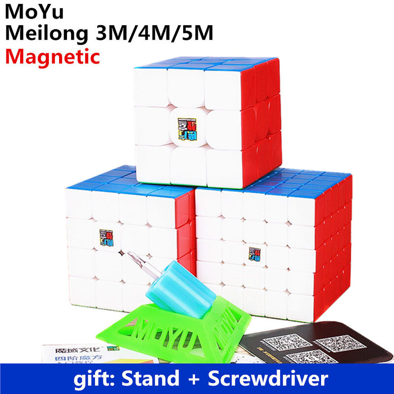 MoYu Meilong م 3x3x3 4x4x4 5x5x5 3 متر 4 متر 5 متر المغناطيسي ماجيك سرعة مكعب ستيكيرينغ مكعب الفصول الدراسية مغناطيس لغز مكعبات اللعب