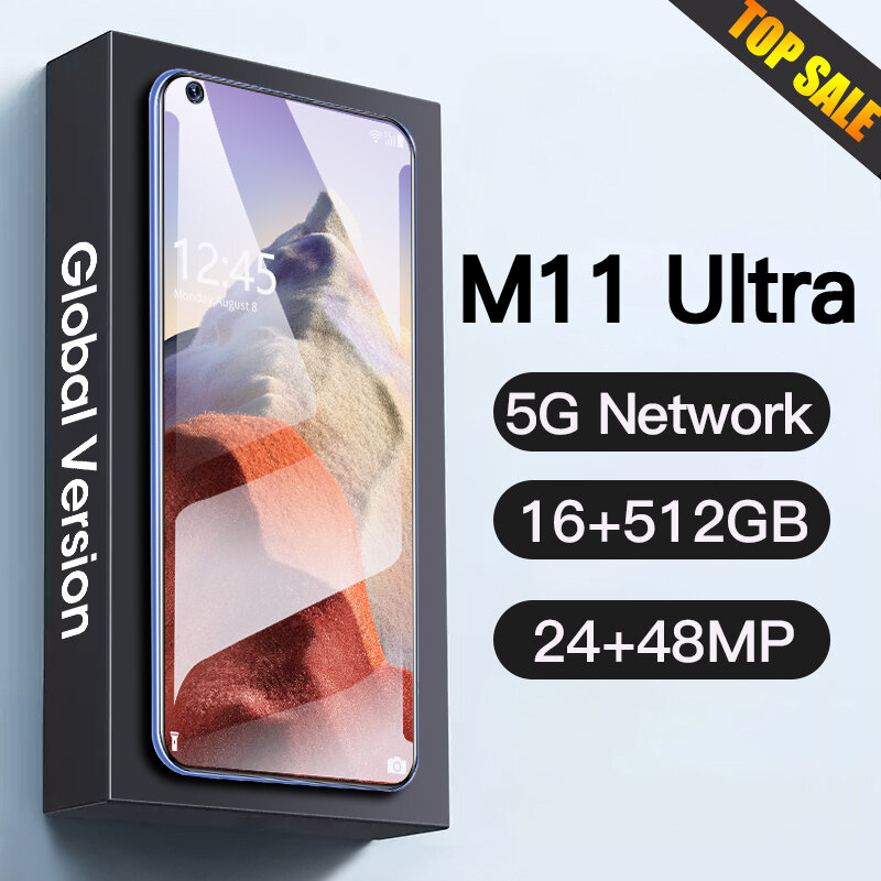 الإصدار العالمي M11 الترا 16GB + 1 تيرا بايت أندرويد الهاتف الذكي 5G شبكات GPS 48MP + 64MP HD كاميرا الهواتف المحمولة الهواتف المحمولة