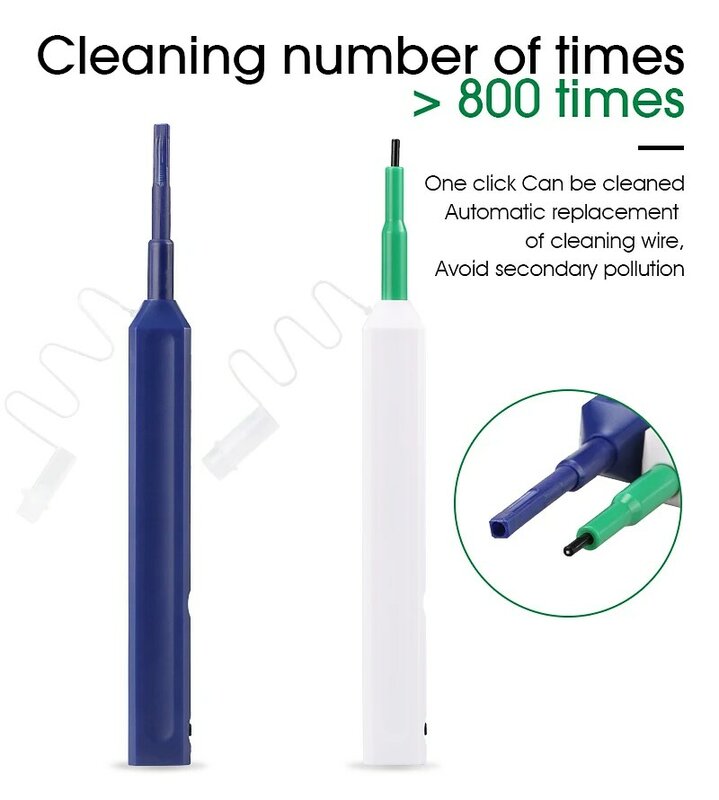 أداة تنظيف بلمسة واحدة 1.25 مللي متر و 2.5 مللي متر قلم تنظيف 800 تنظيف الألياف البصرية الأنظف
