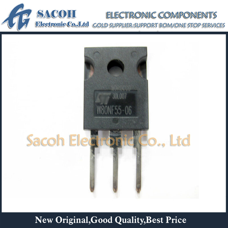 10 قطعة STW80NF55-06 W80NF55-06 أو W80NF55-08 أو W80NF10 أو W80NF12 TO-247 80A 55 فولت N-ch MOSFET الترانزستور