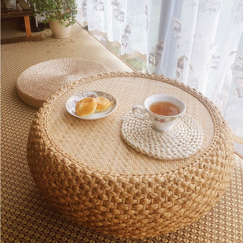 دليل الروطان النسيج طاولة القهوة اليابانية طاولة شاي متعددة الوظائف الجدول الحد الأدنى الحديثة طاولة جانبية أثاث غرفة المعيشة