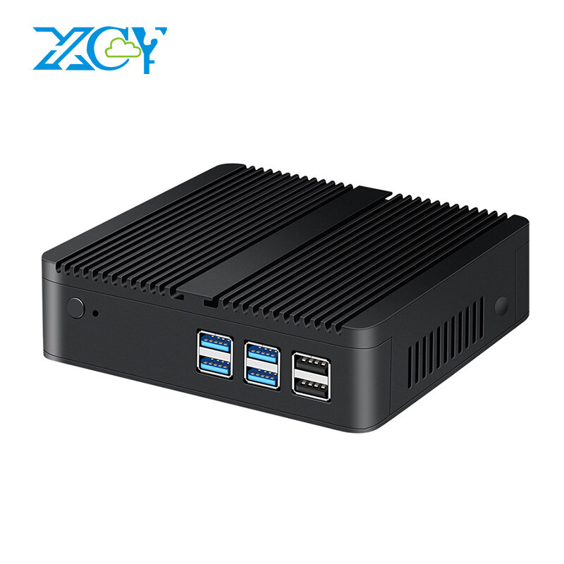 XCY جهاز كمبيوتر صغير إنتل بنتيوم N3700 معالج رباعية النوى 4GB/8GB DDR3L 128GB SSD دعم ويندوز لينكس 2x جيجابت LAN 2xHDMI العرض