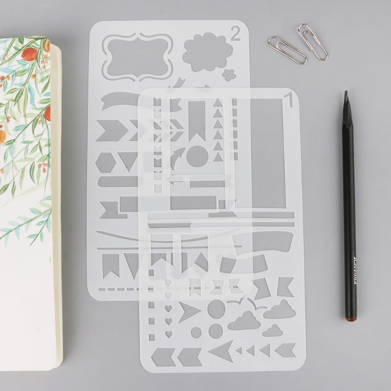 20 قطعة رصاصة مجلة Journal مجموعة البلاستيك مخطط لوحة يدوية قالب مذكرات ديكور الحرفية