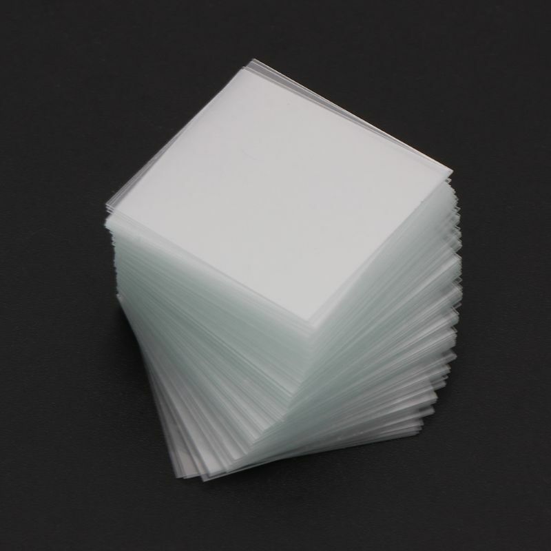 100 قطعة شرائح زجاجية مربعة شفافة كوفرزلات شرائح للميكروسكوب جهاز طبي بصريات