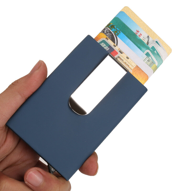 حامل بطاقة ائتمان عالي الجودة ، صندوق بطاقات رفيع مع نافذة منبثقة أوتوماتيكية ، حافظة معدنية صغيرة لبطاقات العمل ، 2019