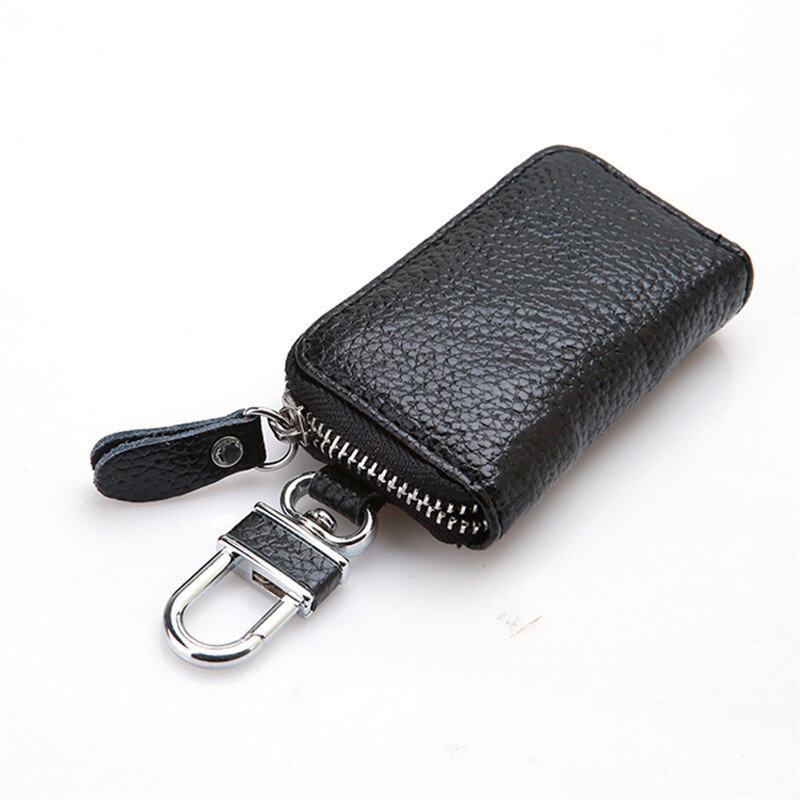 سلسلة مفاتيح جلدية للرجال والنساء ، جيب منظم للسيارة ، محفظة ، محفظة ، واقي مفتاح ، حقيبة بطاقات صغيرة