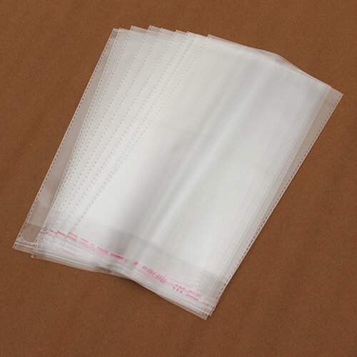 200 قطعة من حقائب بلاستيكية OPP ذاتية اللصق شفافة قابلة لإعادة الاستخدام ويمكن إعادة استخدامها شنطة هدايا