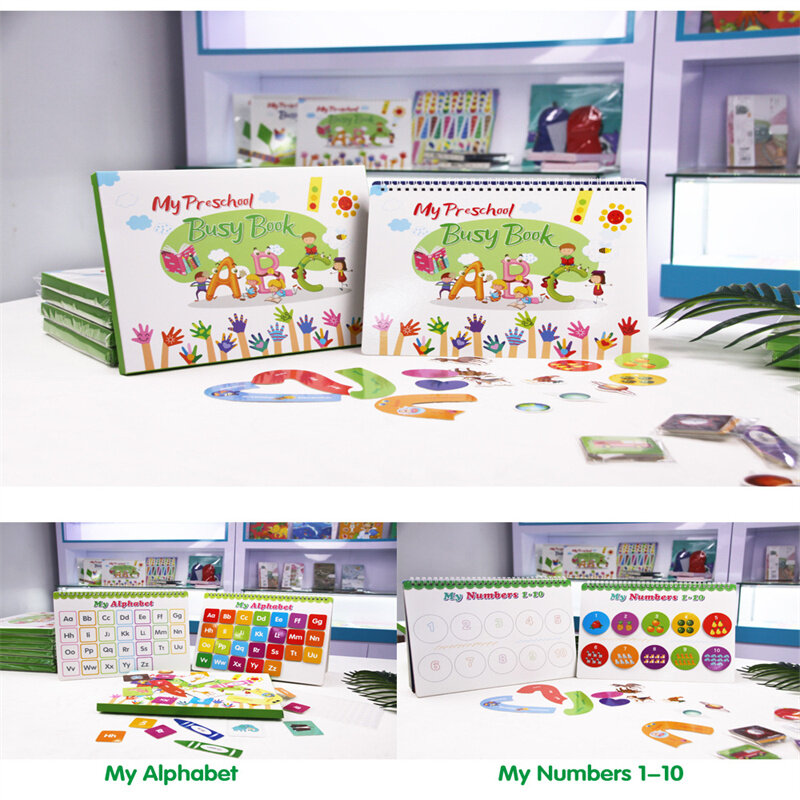 مرحلة ما قبل المدرسة ألعاب مونتيسوري للأطفال كتاب مشغول الصغار التعليمية كتاب هادئ النشاط التعليمية للأطفال ملصق كتب هدية