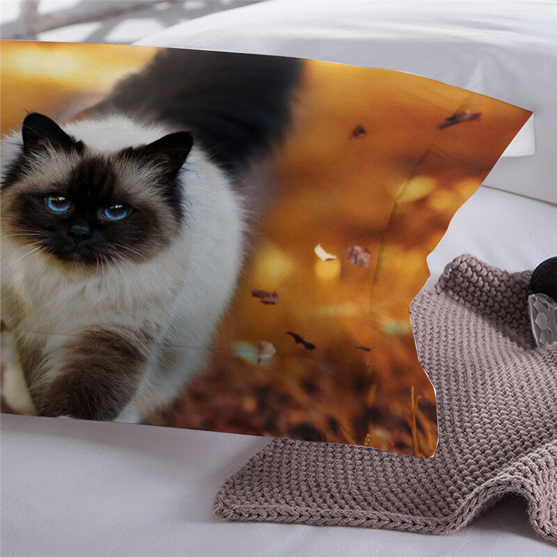 ثلاثية الأبعاد طقم سرير طباعة الحيوان لطيف القط الحيوانات الأليفة الملكة الملك المفارش واحدة مزدوجة حاف مجموعة غطاء للفتيات الأطفال
