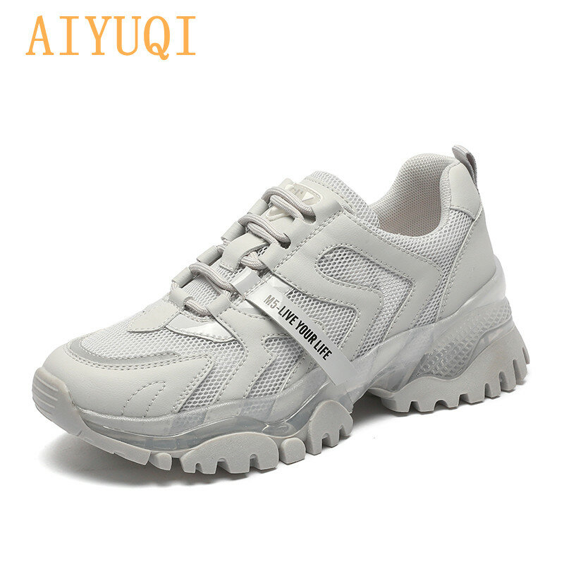 AIYUQI المرأة أحذية رياضية 2021 صيف جديد واحد شبكة منصة حذاء كاجوال السيدات الكورية طالب فتاة الأحذية