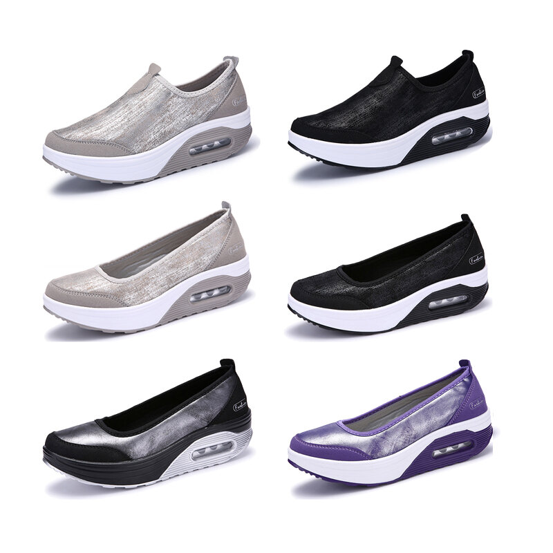 حذاء نسائي مسطح من EOFK حذاء نسائي بدون كعب مريح ذو نعل سميك سهل الارتداء حذاء باليه للسيدات