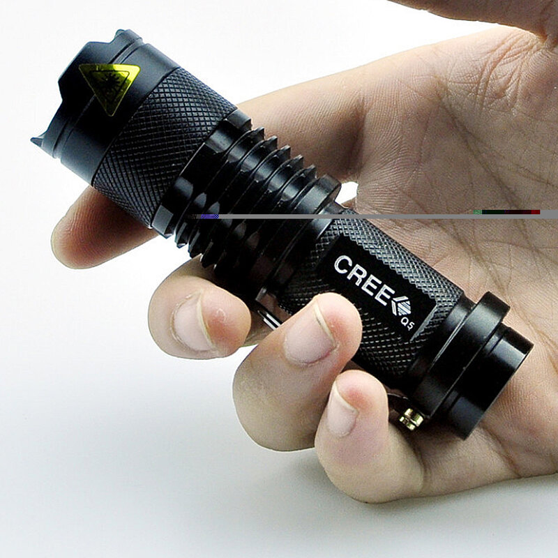 جديد مصباح يدوي صغير 2000 لومينز كري Q5 LED الشعلة AA/14500 قابل للتعديل التكبير التركيز الشعلة مصباح Penlight مقاوم للماء للخارجية