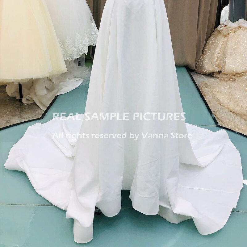 قبالة الكتف الحرير الحد الأدنى الزفاف اللباس عادي سستة خمر زائد حجم شحن مجاني 2021 أثواب الزفاف مخصص 8017