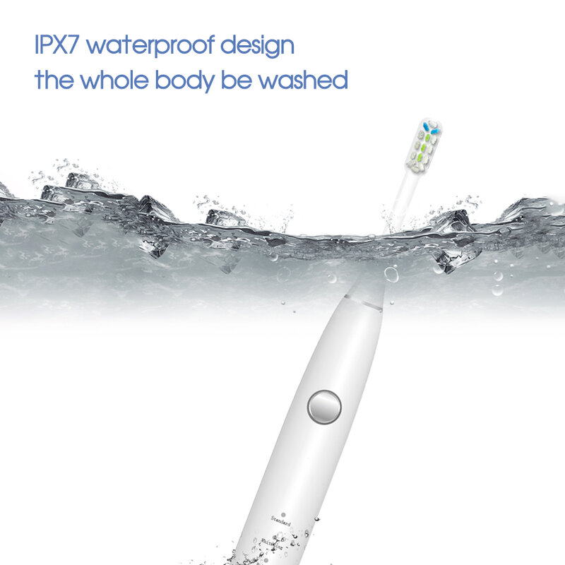 [ZS] النسخة العالمية USB قابل لإعادة الشحن شحن سريع IPX7 مقاوم للماء فرشاة أسنان كهربائية بالموجات الصوتية للكبار الذكية مجموعات فرش الأسنان