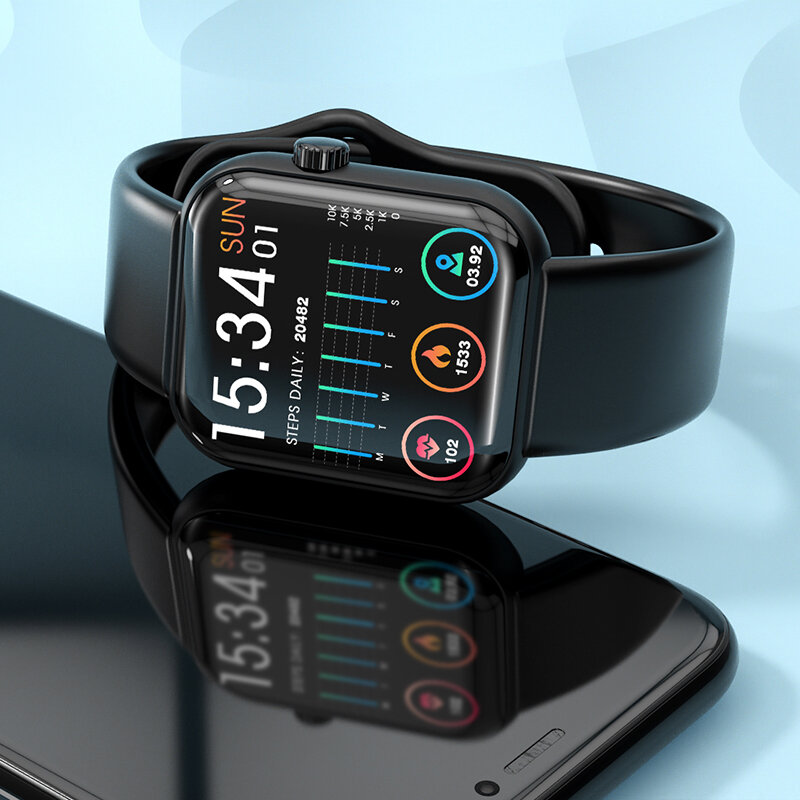 KESHUYOU i8 موضة 1.4 بوصة Smartwatch الرجال كامل اللمس متعدد الرياضة وضع مع مراقب معدل ضربات القلب النساء ساعة ل iOS أندرويد 2021