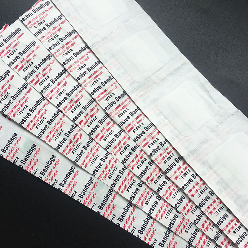 50/100 قطعة مربع الإسعافات الأولية مقاوم للماء شفاء الجروح الفرقة المعونة ملصقات لاصقة الجروح