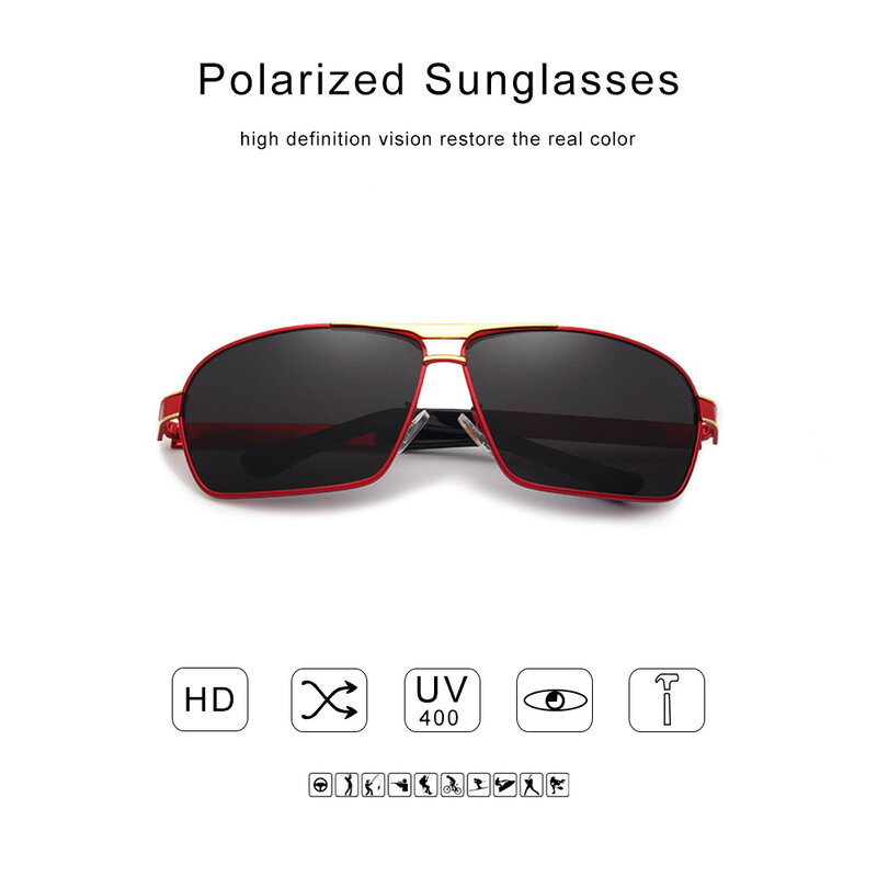 GXP-نظارات شمسية مستقطبة عالية الدقة للرجال والنساء ، نظارات شمسية بإطار معدني ، مع UV400 مرآة للقيادة وصيد الأسماك