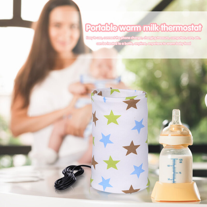 USB السفر القدح جهاز حفظ حرارة الحليب سخان زجاجة تستخدم في الرضاعة المحمولة المطبوعة الطفل زجاجة الرضاعة معزول حقيبة التخزين 28x13cm