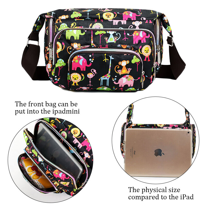 حقيبة يد هوبو متعددة الجيوب للنساء ، حقيبة كتف مطبوعة ، حقيبة كتف ، حقيبة سفر على شكل وسادة