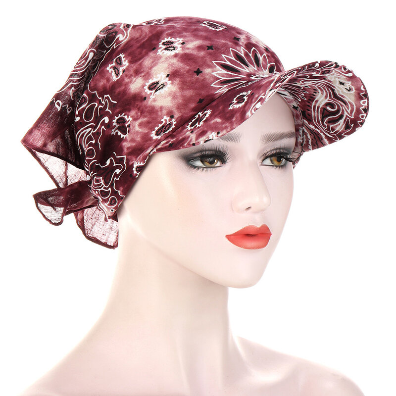 قبعات حجاب داخلية مطبوعة إسلامية تمتد عمامة قبعة حافة ظلة قبعات إسلامية تحت وشاح بونيه قبعة أنثى عقال Turbante Mujer