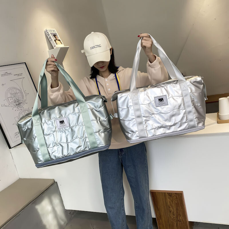 الفضاء القطن حقيبة سفر قابل للتعديل موضة المقصورة حمل حقيبة يد حمل على الأمتعة مقاوم للماء اللياقة البدنية حقيبة كتف للنساء