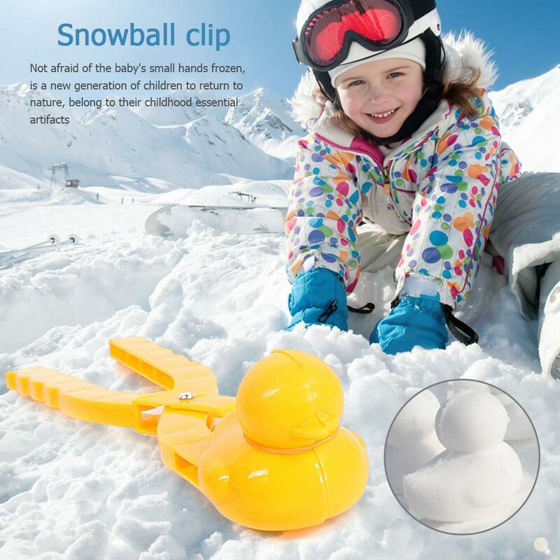 جميل بطة شكل كرة الثلج صانع كليب سلامة الأطفال في الهواء الطلق الشتاء الثلوج الكرة أدوات قولبة للأطفال كرة الثلج مكافحة متعة ألعاب رياضية