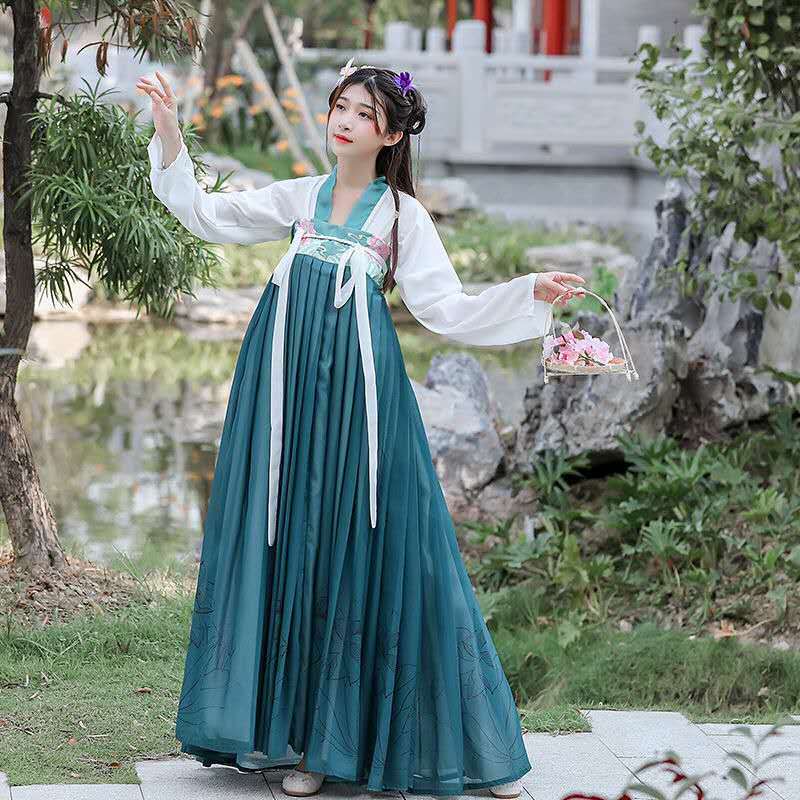 أنيقة الصينية القديمة زي الرقص الشعبي التقليدي مرحلة الملابس الأميرة الصينية التقليدية فستان تانغ Hanfu النساء