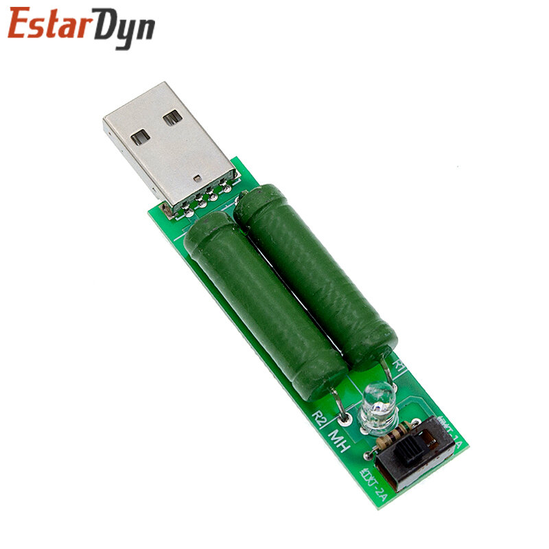 USB صغير التفريغ تحميل واجهة المقاوم 2A/1A مع التبديل 1A الأخضر LED 2A الأحمر LED وحدة اختبار الشيخوخة المقاوم