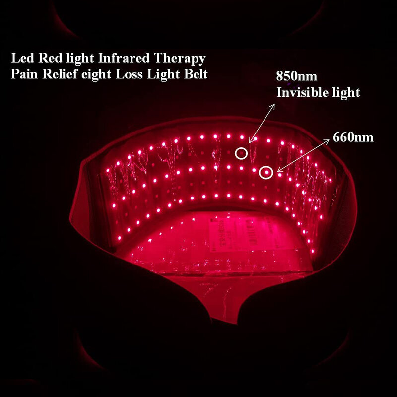 الأحمر والأشعة تحت الحمراء LED العلاج بالضوء حزام 850nm 660nm آلام الظهر الإغاثة التفاف حرق الدهون التفاف آلة التخسيس الخصر وسادة حرارية كامل الجسم